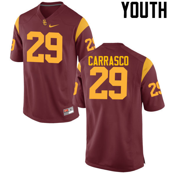 Youth #29 Kevin Carrasco USC Trojans College Football Jerseys-Cardinal